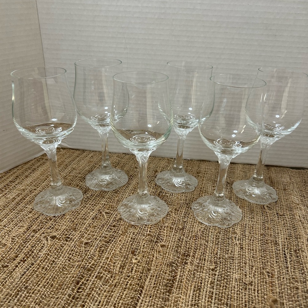 Vintage Rosenthal Set of 6 Classic Crystal Monbijou Glatt Red Wine Glasses